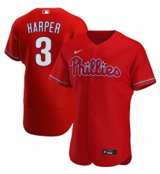 Men Philadelphia Phillies 3 Bryce Harper Men Nike Red Alternate 2020 Flex Base Player MLB Jersey