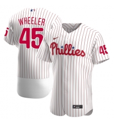 Men Philadelphia Phillies 45 Zack Wheeler Men Nike White Alternate 2020 Flex Base Player MLB Jersey