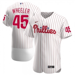 Men Philadelphia Phillies 45 Zack Wheeler Men Nike White Alternate 2020 Flex Base Player MLB Jersey