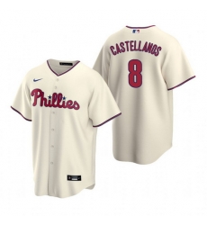 Men Philadelphia Phillies 8 Nick Castellanos Cream Cool Base Stitched Jerse