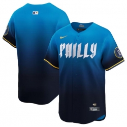 Men Philadelphia Phillies Blank Blue 2024 City Connect Limited Stitched Jersey