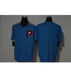 Men Philadelphia Phillies Blank Blue Nike Cooperstown Collection Jersey