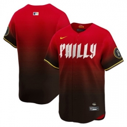 Men Philadelphia Phillies Blank Red 2024 City Connect Limited Stitched Jersey