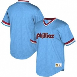 Men Philadelphia Phillies Blank Throwback Jersey Light Blue
