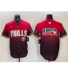 Men Philadelphia Phillies Red Team Big Logo 2024 City Connect Limited Stitched Baseball Jersey 5