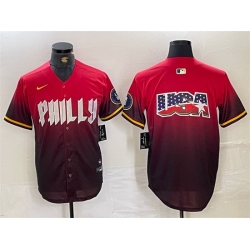 Men Philadelphia Phillies Red Team Big Logo 2024 City Connect Limited Stitched Baseball Jersey