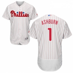Mens Majestic Philadelphia Phillies 1 Richie Ashburn White Home Flex Base Authentic Collection MLB Jersey