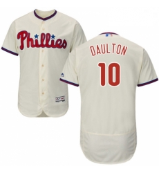 Mens Majestic Philadelphia Phillies 10 Darren Daulton Cream Alternate Flex Base Authentic Collection MLB Jersey