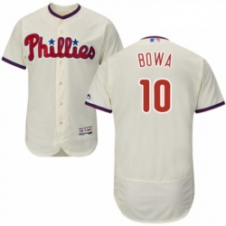 Mens Majestic Philadelphia Phillies 10 Larry Bowa Cream Alternate Flex Base Authentic Collection MLB Jersey