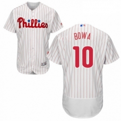 Mens Majestic Philadelphia Phillies 10 Larry Bowa White Home Flex Base Authentic Collection MLB Jersey