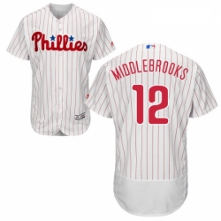 Mens Majestic Philadelphia Phillies 12 Will Middlebrooks White Home Flex Base Authentic Collection MLB Jersey