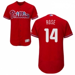 Mens Majestic Philadelphia Phillies 14 Pete Rose Red Alternate Flex Base Authentic Collection MLB Jersey