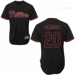 Mens Majestic Philadelphia Phillies 20 Mike Schmidt Authentic Black Fashion MLB Jersey
