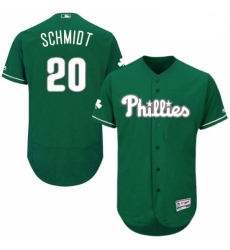 Mens Majestic Philadelphia Phillies 20 Mike Schmidt Green Celtic Flexbase Authentic Collection MLB Jersey