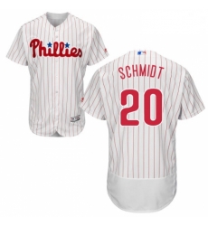 Mens Majestic Philadelphia Phillies 20 Mike Schmidt White Home Flex Base Authentic Collection MLB Jersey