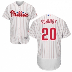 Mens Majestic Philadelphia Phillies 20 Mike Schmidt White Home Flex Base Authentic Collection MLB Jersey