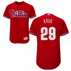 Mens Majestic Philadelphia Phillies 29 John Kruk Red Alternate Flex Base Authentic Collection MLB Jersey