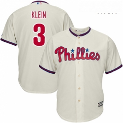 Mens Majestic Philadelphia Phillies 3 Chuck Klein Replica Cream Alternate Cool Base MLB Jersey