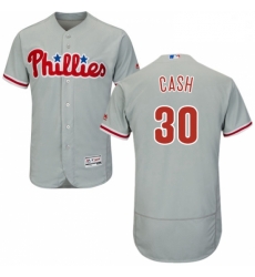 Mens Majestic Philadelphia Phillies 30 Dave Cash Grey Road Flex Base Authentic Collection MLB Jersey