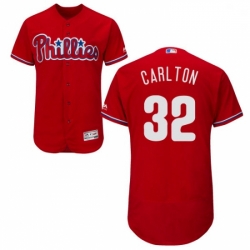 Mens Majestic Philadelphia Phillies 32 Steve Carlton Red Alternate Flex Base Authentic Collection MLB Jersey