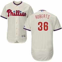 Mens Majestic Philadelphia Phillies 36 Robin Roberts Cream Alternate Flex Base Authentic Collection MLB Jersey