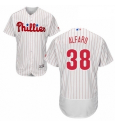 Mens Majestic Philadelphia Phillies 38 Jorge Alfaro White Home Flex Base Authentic Collection MLB Jersey
