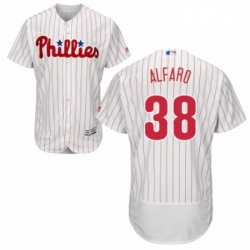 Mens Majestic Philadelphia Phillies 38 Jorge Alfaro White Home Flex Base Authentic Collection MLB Jersey