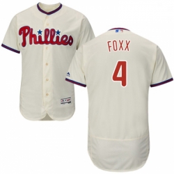 Mens Majestic Philadelphia Phillies 4 Jimmy Foxx Cream Alternate Flex Base Authentic Collection MLB Jersey 