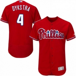 Mens Majestic Philadelphia Phillies 4 Lenny Dykstra Red Alternate Flex Base Authentic Collection MLB Jersey