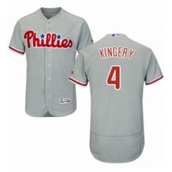 Mens Majestic Philadelphia Phillies 4 Scott Kingery Grey Road Flex Base Authentic Collection MLB Jersey