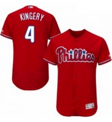 Mens Majestic Philadelphia Phillies 4 Scott Kingery Red Alternate Flex Base Authentic Collection MLB Jersey