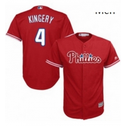 Mens Majestic Philadelphia Phillies 4 Scott Kingery Replica Red Alternate Cool Base MLB Jersey 