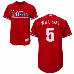 Mens Majestic Philadelphia Phillies 5 Nick Williams Red Flexbase Authentic Collection MLB Jersey