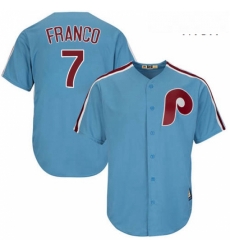 Mens Majestic Philadelphia Phillies 7 Maikel Franco Authentic Light Blue Cooperstown MLB Jersey