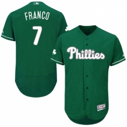 Mens Majestic Philadelphia Phillies 7 Maikel Franco Green Celtic Flexbase Authentic Collection MLB Jersey