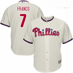Mens Majestic Philadelphia Phillies 7 Maikel Franco Replica Cream Alternate Cool Base MLB Jersey