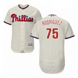 Mens Majestic Philadelphia Phillies 75 Francisco Rodriguez Cream Alternate Flex Base Authentic Collection MLB Jersey