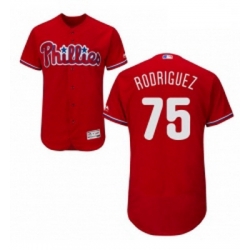 Mens Majestic Philadelphia Phillies 75 Francisco Rodriguez Red Alternate Flex Base Authentic Collection MLB Jersey