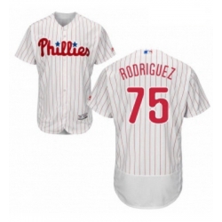 Mens Majestic Philadelphia Phillies 75 Francisco Rodriguez White Home Flex Base Authentic Collection MLB Jersey