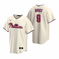Mens Nike Philadelphia Phillies 9 Jay Bruce Cream Alternate Stitched Baseball Jersey
