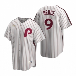 Mens Nike Philadelphia Phillies 9 Jay Bruce White Cooperstown Collection Home Stitched Baseball Jersey