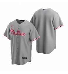 Mens Nike Philadelphia Phillies Blank Gray Road Stitched Baseball Jersey