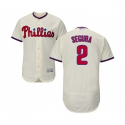 Mens Philadelphia Phillies 2 Jean Segura Cream Alternate Flex Base Authentic Collection Baseball Jersey