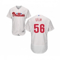 Mens Philadelphia Phillies 56 Zach Eflin White Home Flex Base Authentic Collection Baseball Jersey