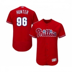 Mens Philadelphia Phillies 96 Tommy Hunter Red Alternate Flex Base Authentic Collection Baseball Jersey