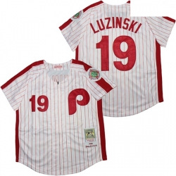 Philadelphia Phillies 19 Greg Luzinski White 100th 1980 Cooperstown Collection Jersey