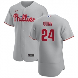 Philadelphia Phillies 24 Roman Quinn Men Nike Gray Road 2020 Authentic Player MLB Jersey
