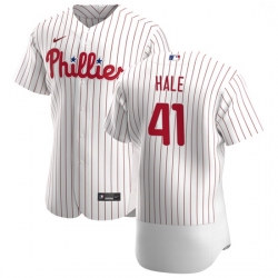 Philadelphia Phillies 41 David Hale Men Nike White Home 2020 Authentic Player MLB Jersey