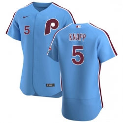 Philadelphia Phillies 5 Andrew Knapp Men Nike Light Blue Alternate 2020 Authentic Player MLB Jersey