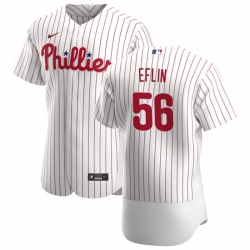 Philadelphia Phillies 56 Zach Eflin Men Nike White Home 2020 Authentic Player MLB Jersey